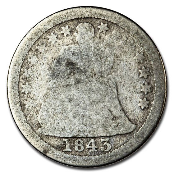 1843-O Liberty Seated Dime AG 1843-O Liberty Seated Dime AG